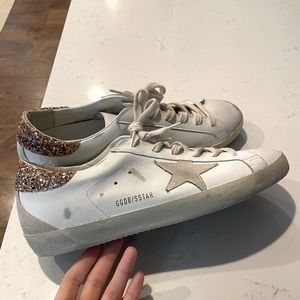 Golden Goose Superstar Leather Glitter Low Top Sneaker